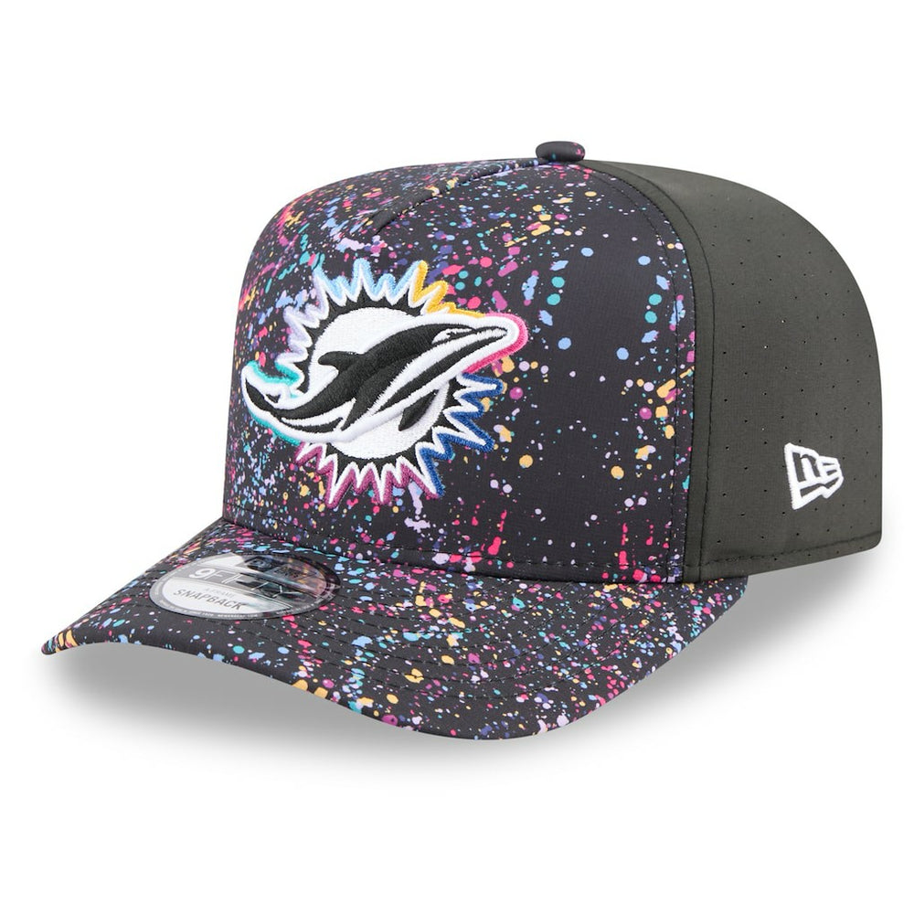Miami Dolphins New Era 2025 NFL Crucial Catch A-Frame 9FIFTY Snapback Hat Black | NFL