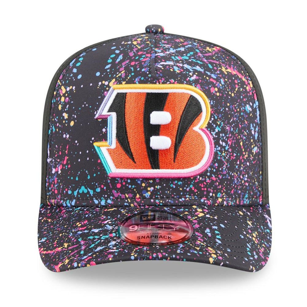 Cincinnati Bengals New Era 2025 NFL Crucial Catch A-Frame 9FIFTY Snapback Hat Black | NFL