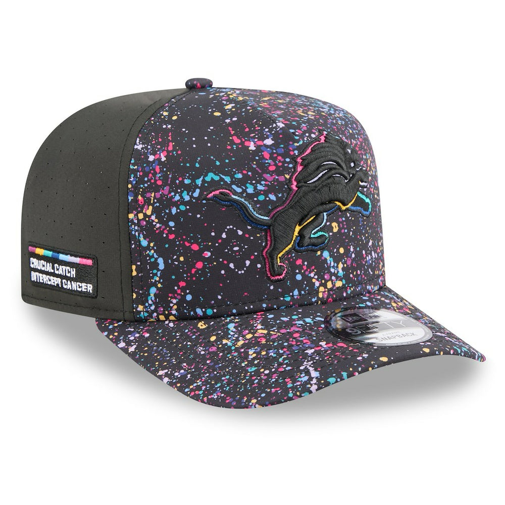 Detroit Lions New Era 2025 NFL Crucial Catch A-Frame 9FIFTY Snapback Hat Black | NFL