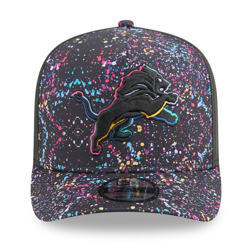 Detroit Lions New Era 2025 NFL Crucial Catch A-Frame 9FIFTY Snapback Hat Black | NFL