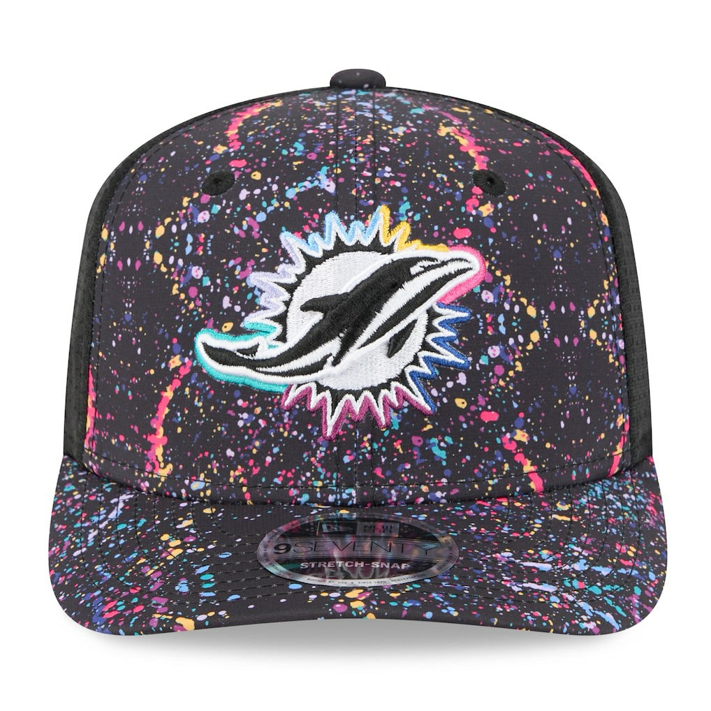 Miami Dolphins New Era 2025 NFL Crucial Catch 9SEVENTY Adjustable Hat Black | NFL