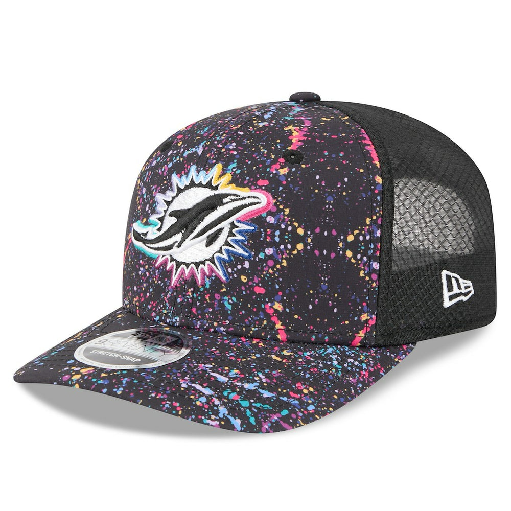 Miami Dolphins New Era 2025 NFL Crucial Catch 9SEVENTY Adjustable Hat Black | NFL