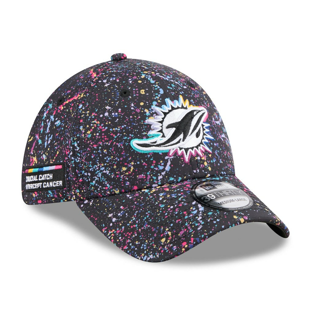 Miami Dolphins New Era 2025 NFL Crucial Catch 39THIRTY Flex Hat Black | NFL