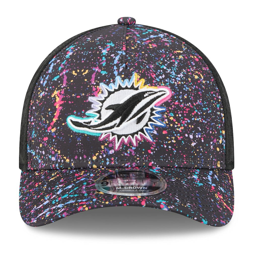 Miami Dolphins New Era 2025 NFL Crucial Catch 9FORTY Adjustable Hat Black | NFL