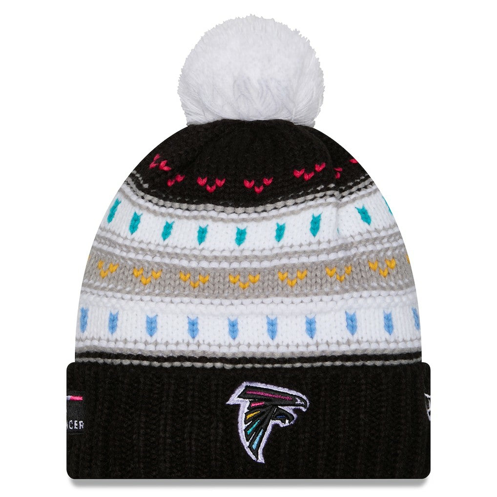 Atlanta Falcons New Era Women's 2025 NFL Crucial Catch Cuffed Knit Hat with Pom Black | NFL