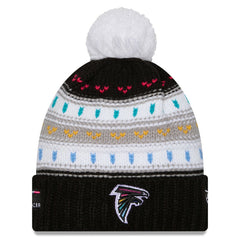 Atlanta Falcons New Era Women's 2025 NFL Crucial Catch Cuffed Knit Hat with Pom Black | NFL