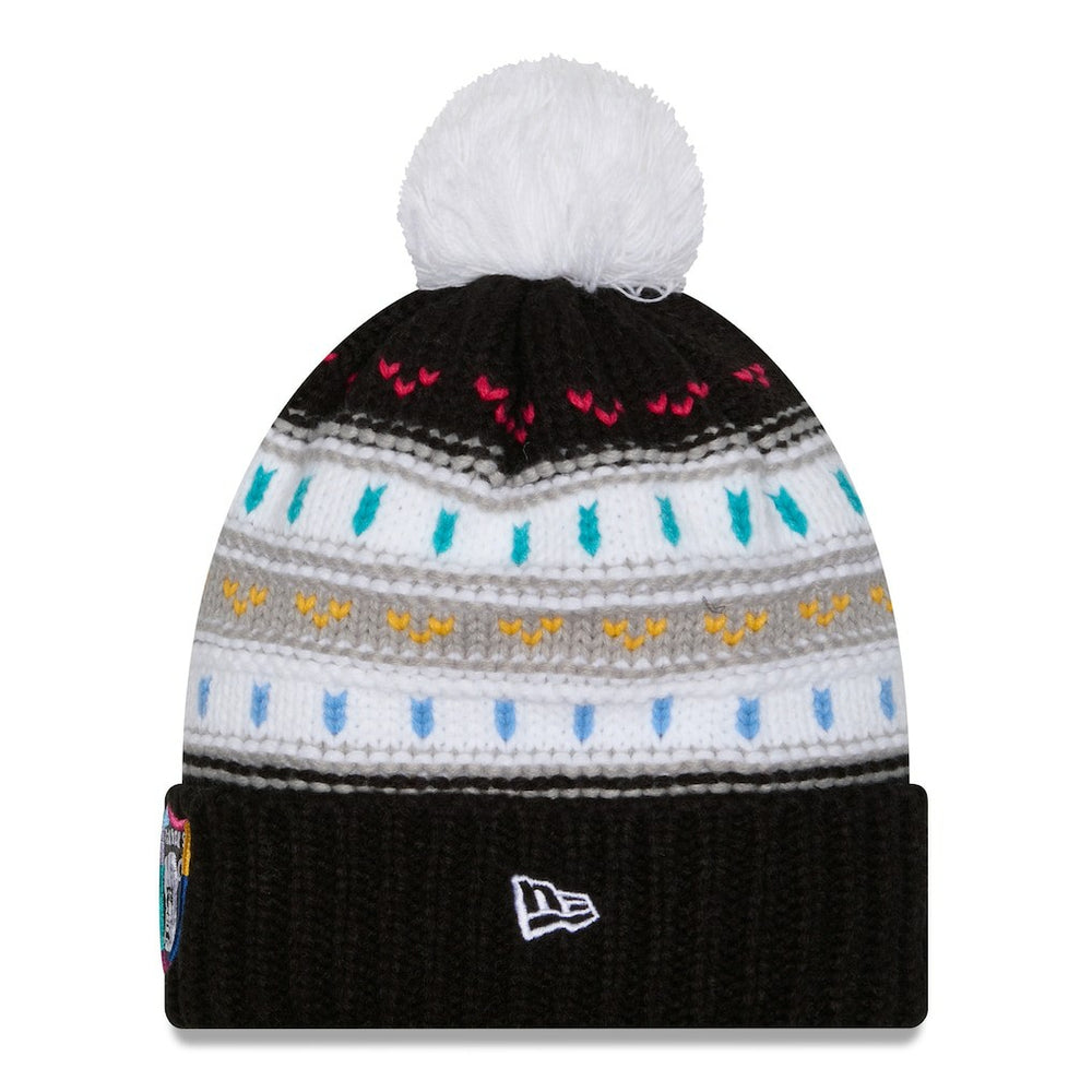 Las Vegas Raiders New Era Women's 2025 NFL Crucial Catch Cuffed Knit Hat with Pom Black | NFL