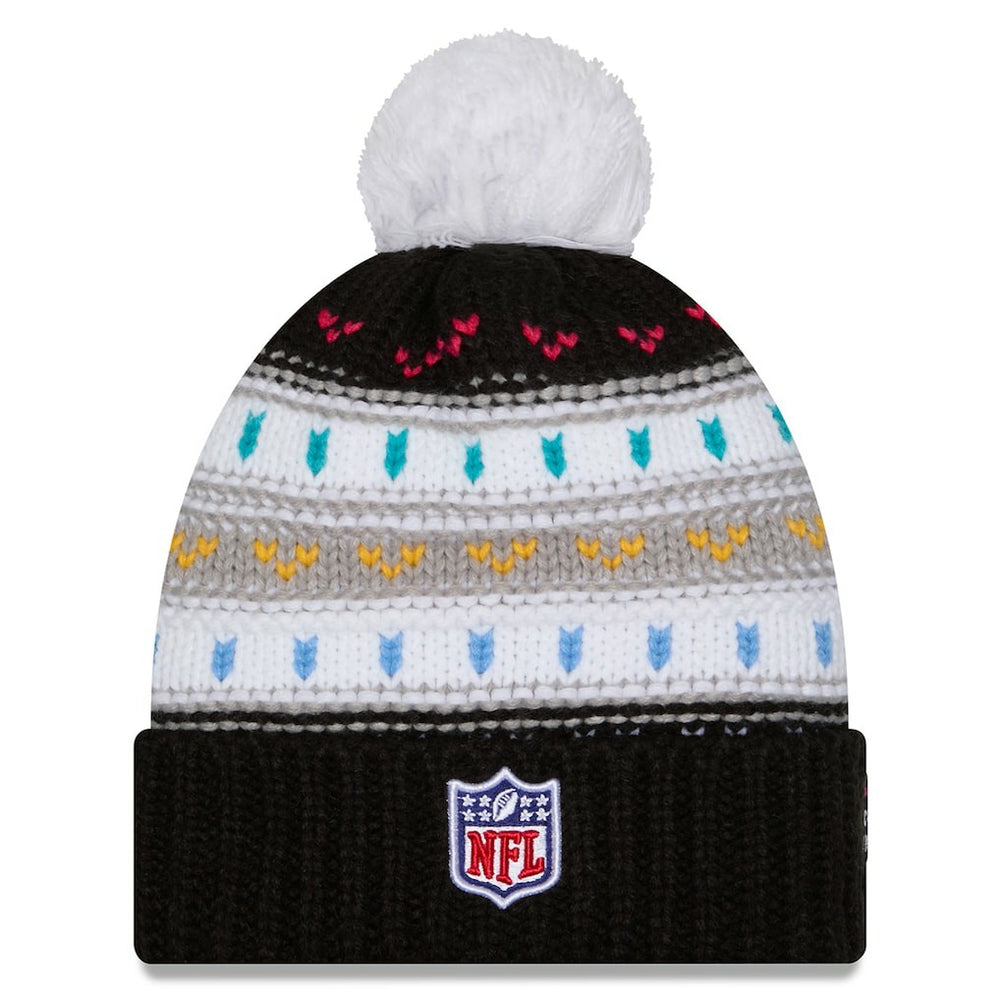 Los Angeles Chargers New Era Women's 2025 NFL Crucial Catch Cuffed Knit Hat with Pom Black | NFL