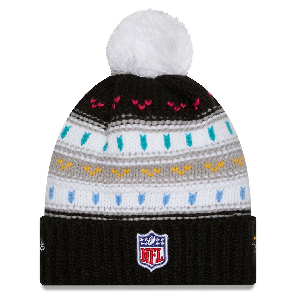 Cleveland Browns New Era Women's 2025 NFL Crucial Catch Cuffed Knit Hat with Pom Black | NFL