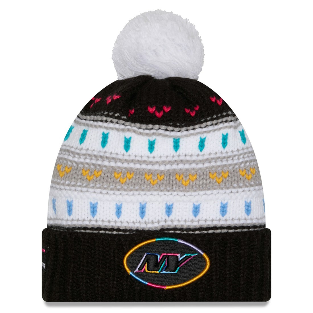 New York Jets New Era Women's 2025 NFL Crucial Catch Cuffed Knit Hat with Pom Black | NFL