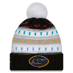New York Jets New Era Women's 2025 NFL Crucial Catch Cuffed Knit Hat with Pom Black | NFL