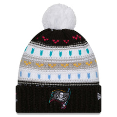 Tampa Bay Buccaneers New Era Women's 2025 NFL Crucial Catch Cuffed Knit Hat with Pom Black | NFL
