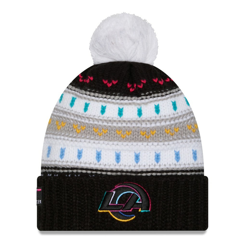 Los Angeles Rams New Era Women's 2025 NFL Crucial Catch Cuffed Knit Hat with Pom Black | NFL