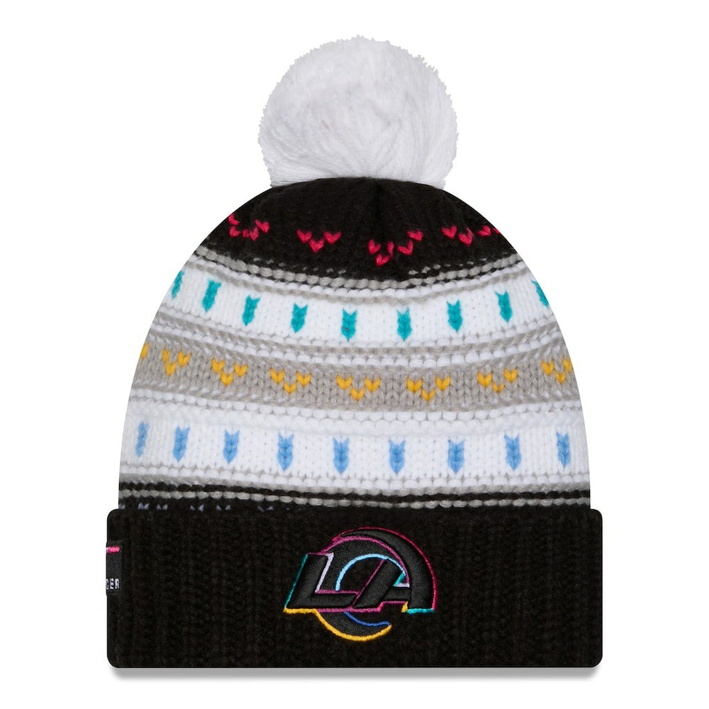 Los Angeles Rams New Era Women's 2025 NFL Crucial Catch Cuffed Knit Hat with Pom Black | NFL