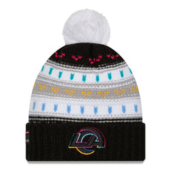 Los Angeles Rams New Era Women's 2025 NFL Crucial Catch Cuffed Knit Hat with Pom Black | NFL