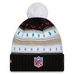 Miami Dolphins New Era Women's 2025 NFL Crucial Catch Cuffed Knit Hat with Pom Black | NFL