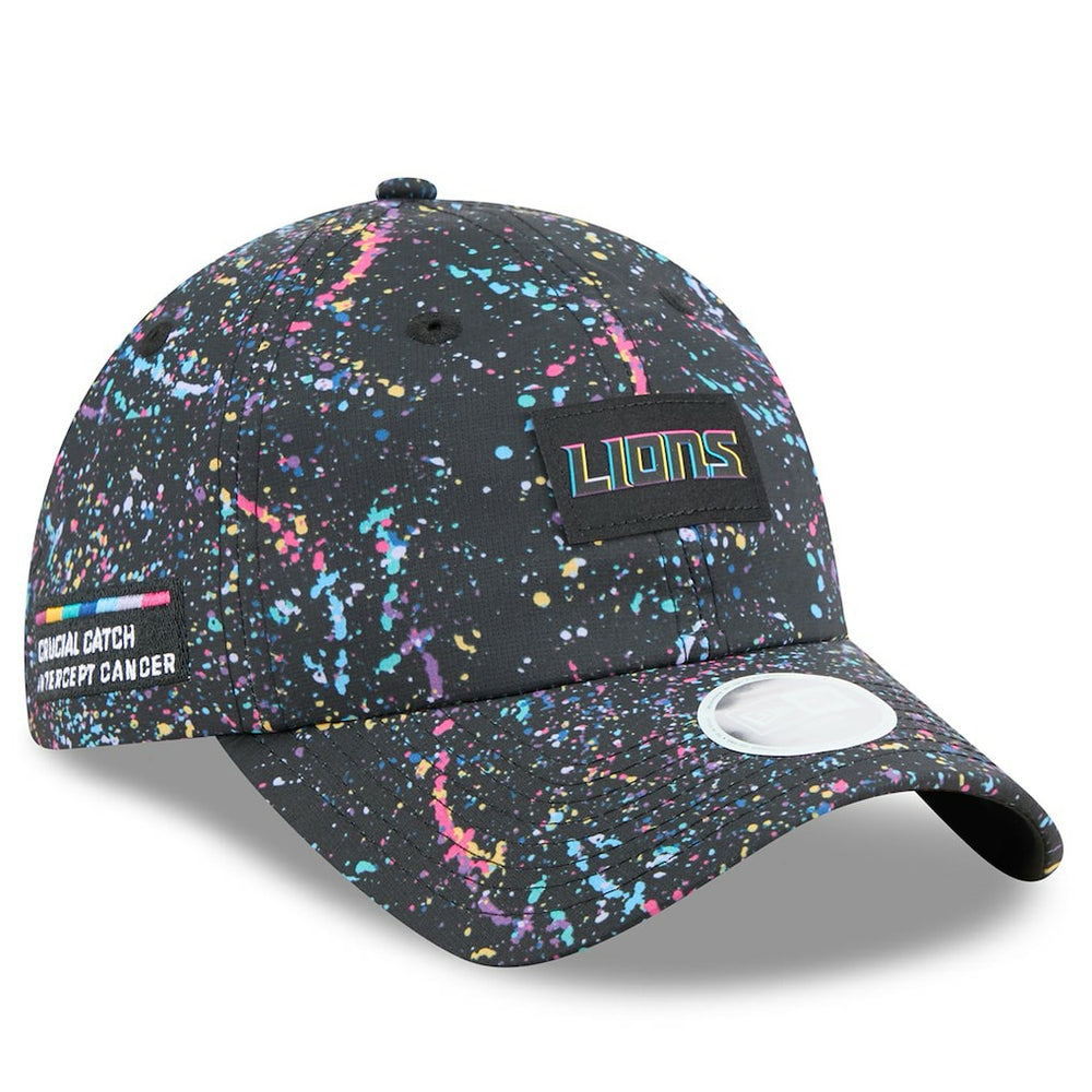 Detroit Lions New Era Women's 2025 NFL Crucial Catch Pony Tail Adjustable Hat Black | NFL