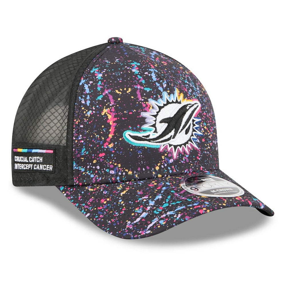 Miami Dolphins New Era Youth 2025 NFL Crucial Catch 9FORTY Adjustable Hat Black | NFL