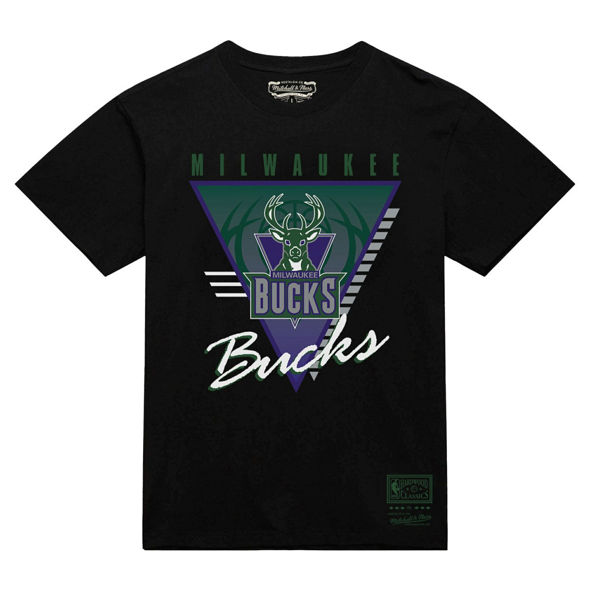 Milwaukee Bucks Worldwide Collection Tri-Logo T-Shirt Black - NBA