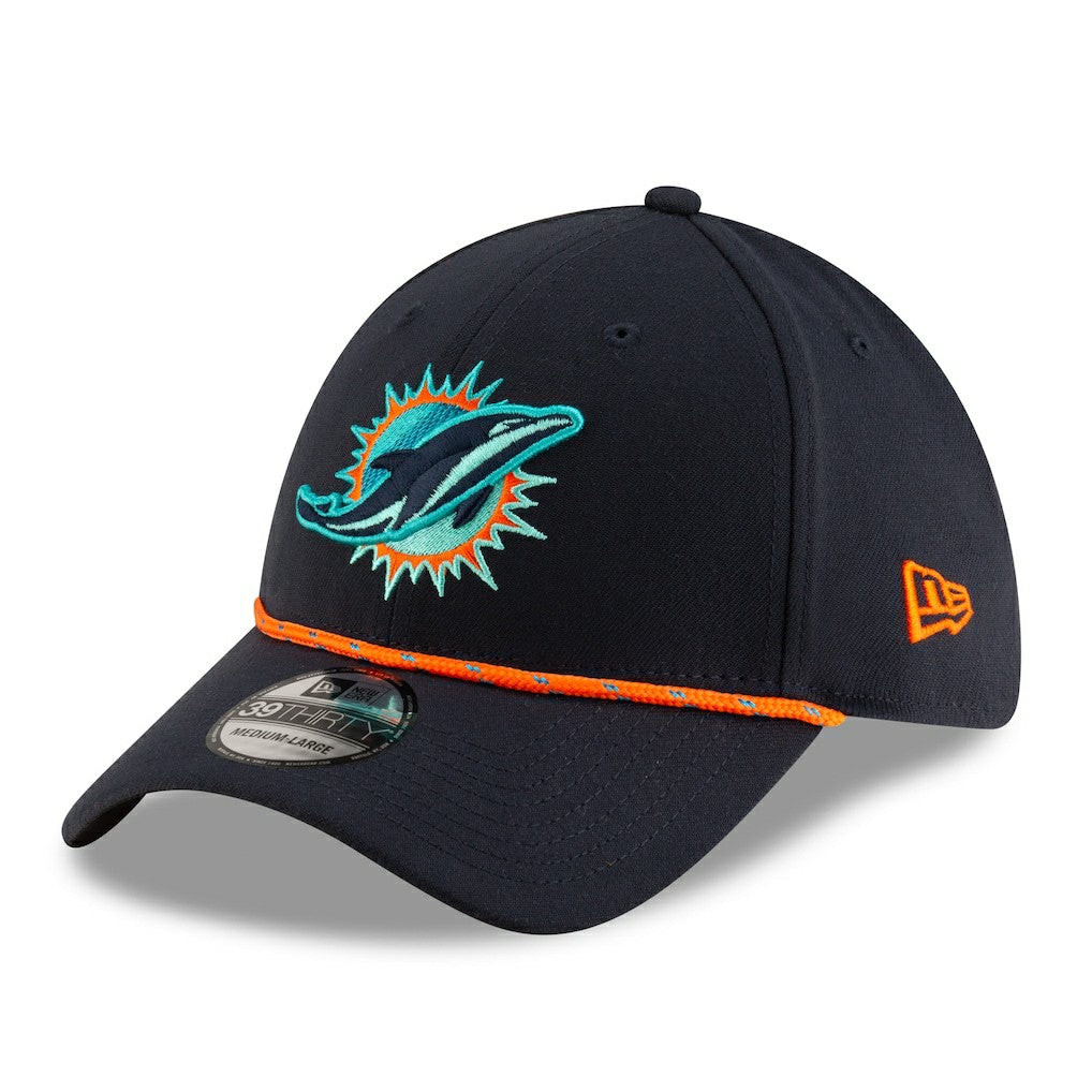 Miami Dolphins New Era 2025 Rivalries Collection Sideline 39THIRTY Flex Hat Pitch Blue | NFL