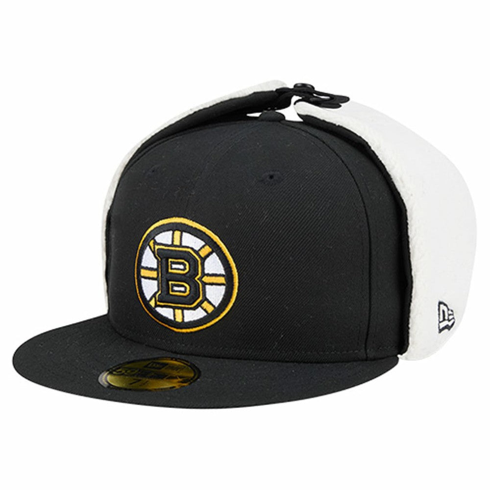 Boston Bruins New Era Injection Dog Ear Classic Fitted Hat - Black - NHL