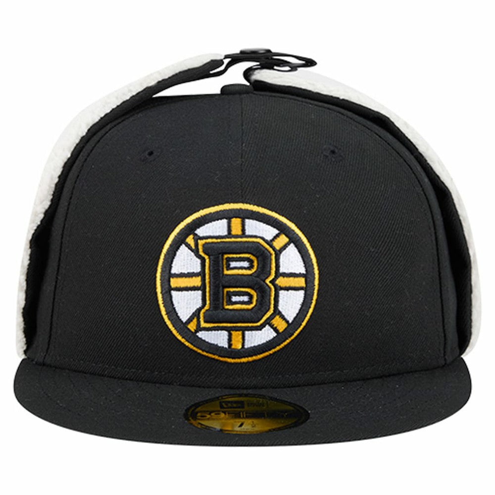 Boston Bruins New Era Injection Dog Ear Classic Fitted Hat - Black - NHL