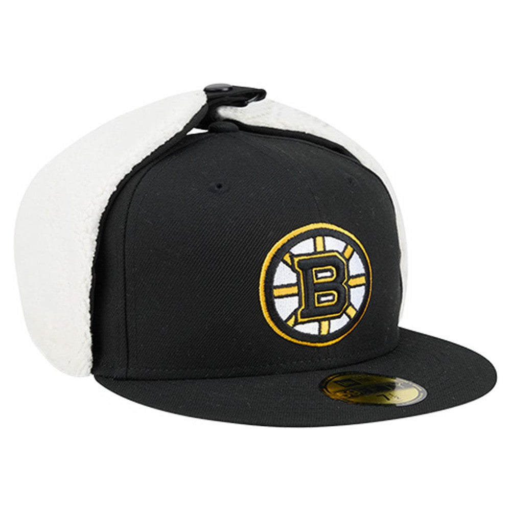 Boston Bruins New Era Injection Dog Ear Classic Fitted Hat - Black - NHL