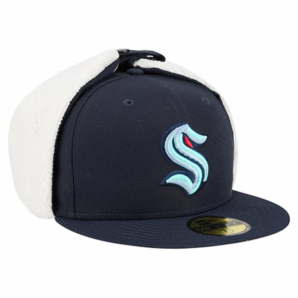 Seattle Kraken New Era Injection Dog Ear Classic Fitted Hat - Deep Sea Blue - NHL