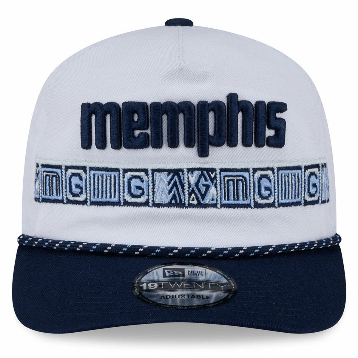 Memphis Grizzlies 2025/26 City Edition 19TWENTY Adjustable Hat White/Navy - NBA