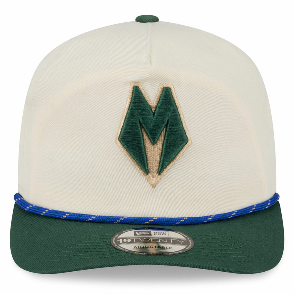 Milwaukee Bucks 2025/26 City Edition 19TWENTY Adjustable Hat Cream/Hunter Green - NBA