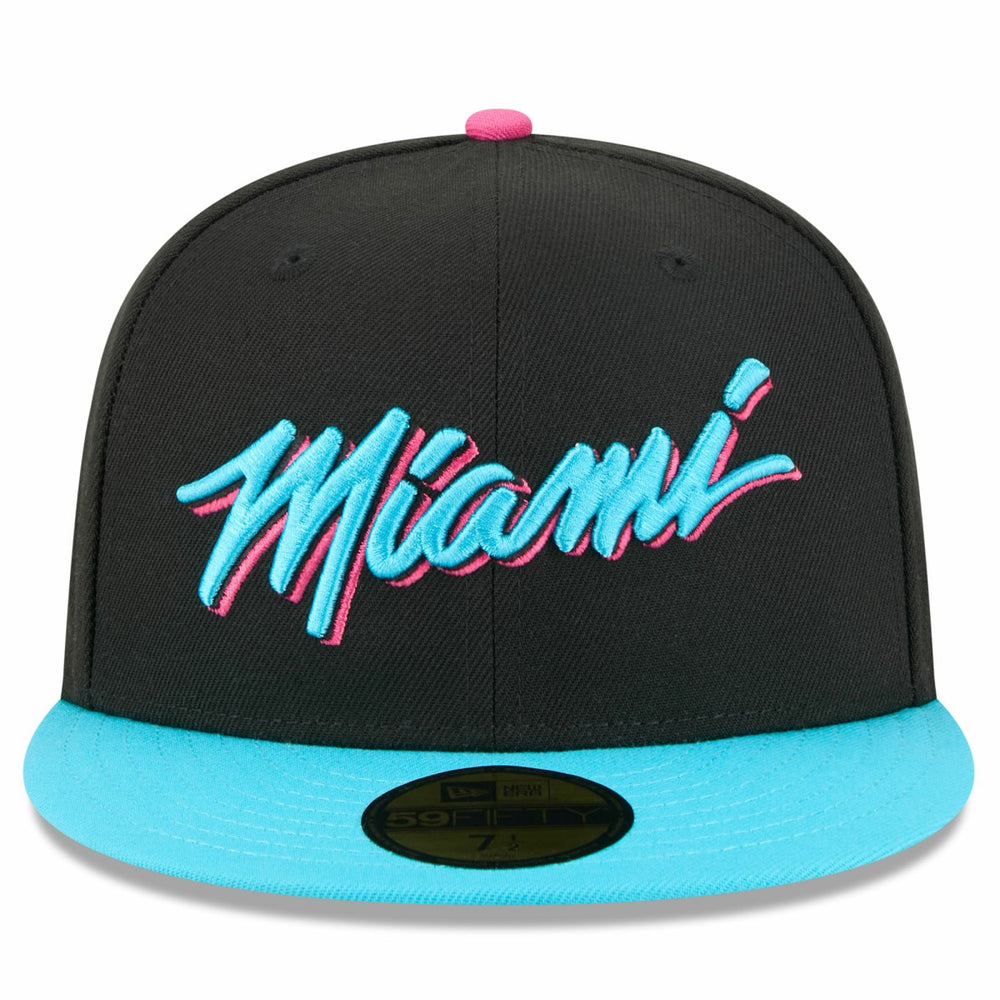 Miami Heat 2025/26 City Edition 59FIFTY Fitted Hat Black/Turquoise - NBA