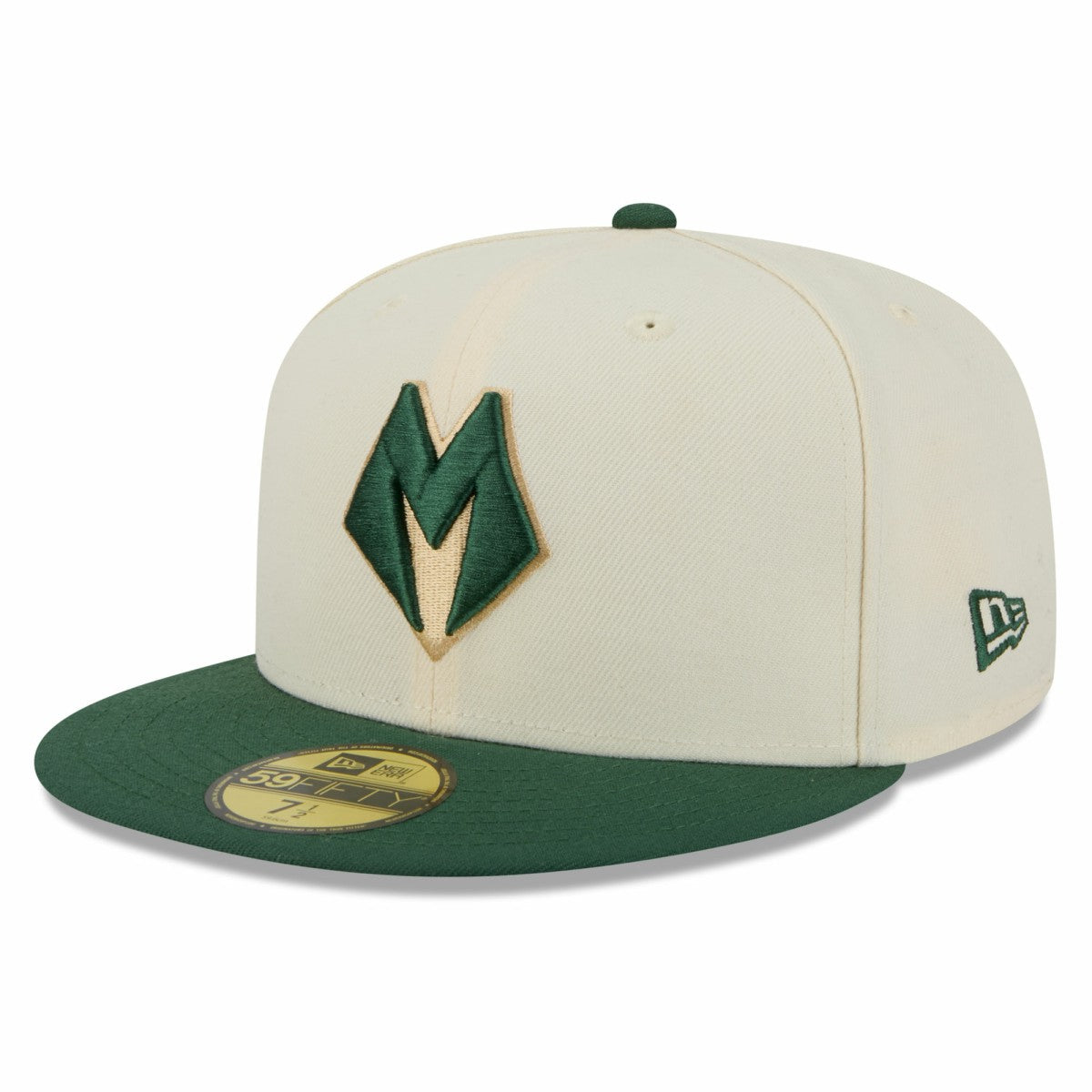 Milwaukee Bucks 2025/26 City Edition 59FIFTY Fitted Hat Cream/Hunter Green - NBA