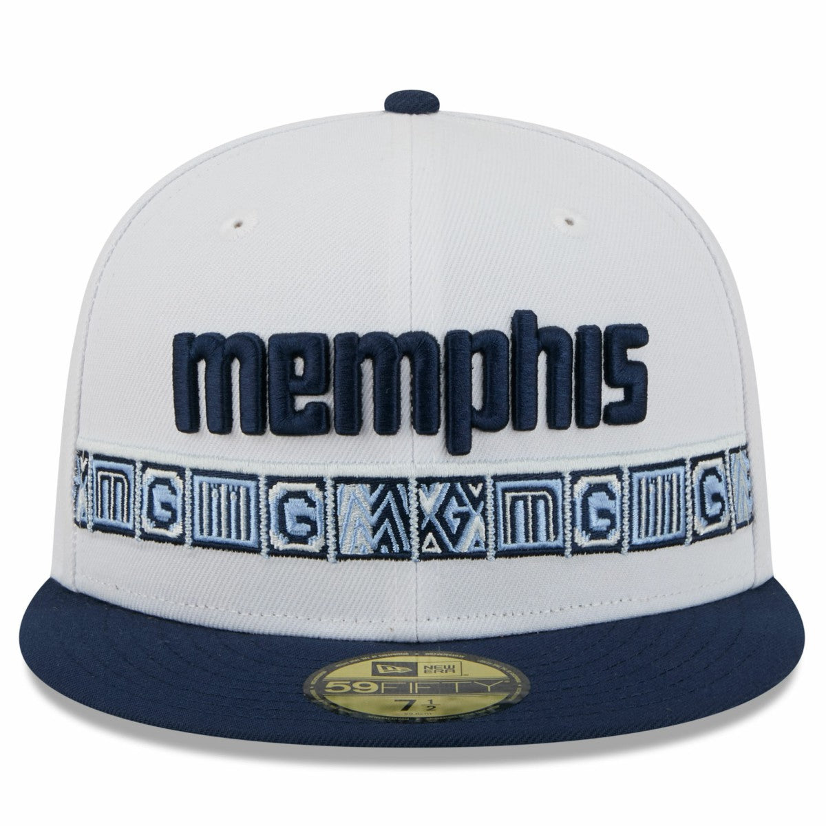 Memphis Grizzlies 2025/26 City Edition 59FIFTY Fitted Hat White/Navy - NBA
