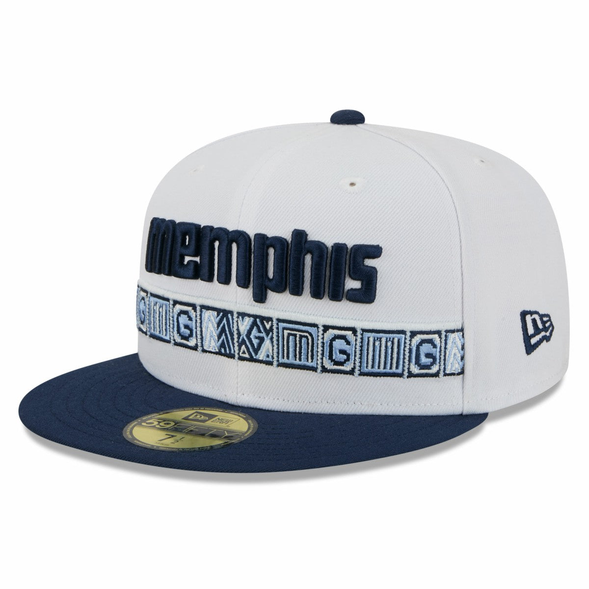 Memphis Grizzlies 2025/26 City Edition 59FIFTY Fitted Hat White/Navy - NBA