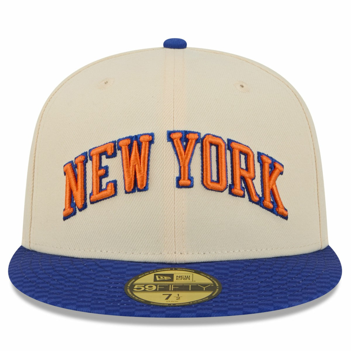 New York Knicks 2025/26 City Edition 59FIFTY Fitted Hat Cream/Blue - NBA