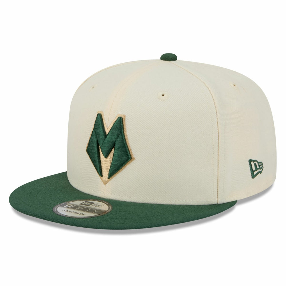 Milwaukee Bucks 2025/26 City Edition 9FIFTY Snapback Hat Tan/Hunter Green - NBA