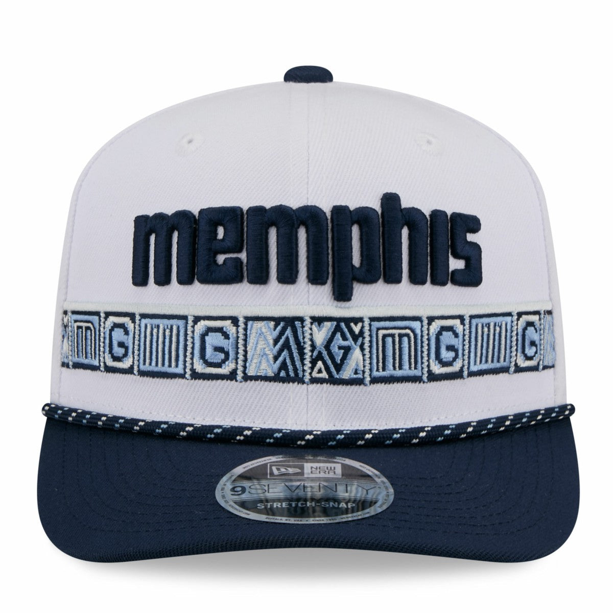 Memphis Grizzlies 2025/26 City Edition 9SEVENTY Adjustable Hat White/Navy - NBA