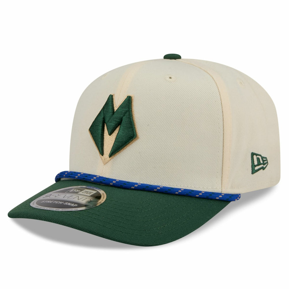 Milwaukee Bucks 2025/26 City Edition 9SEVENTY Adjustable Hat Cream/Hunter Green - NBA