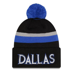 Dallas Mavericks 2025/26 City Edition Cuffed Knit Hat with Pom Black/Blue - NBA