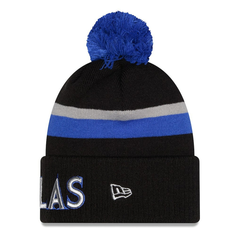 Dallas Mavericks 2025/26 City Edition Cuffed Knit Hat with Pom Black/Blue - NBA