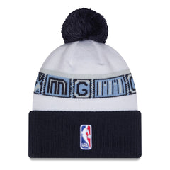 Memphis Grizzlies 2025/26 City Edition Cuffed Knit Hat with Pom Navy/White - NBA