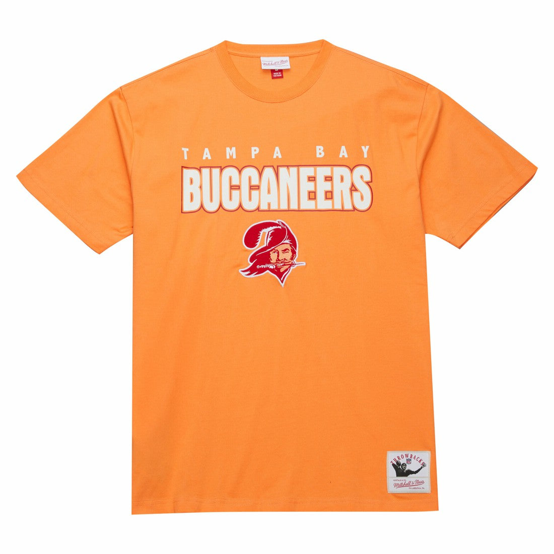 Tampa Bay Buccaneers Throw It Back Premium Vintage Logo T-Shirt Orange | Mitchell & Ness