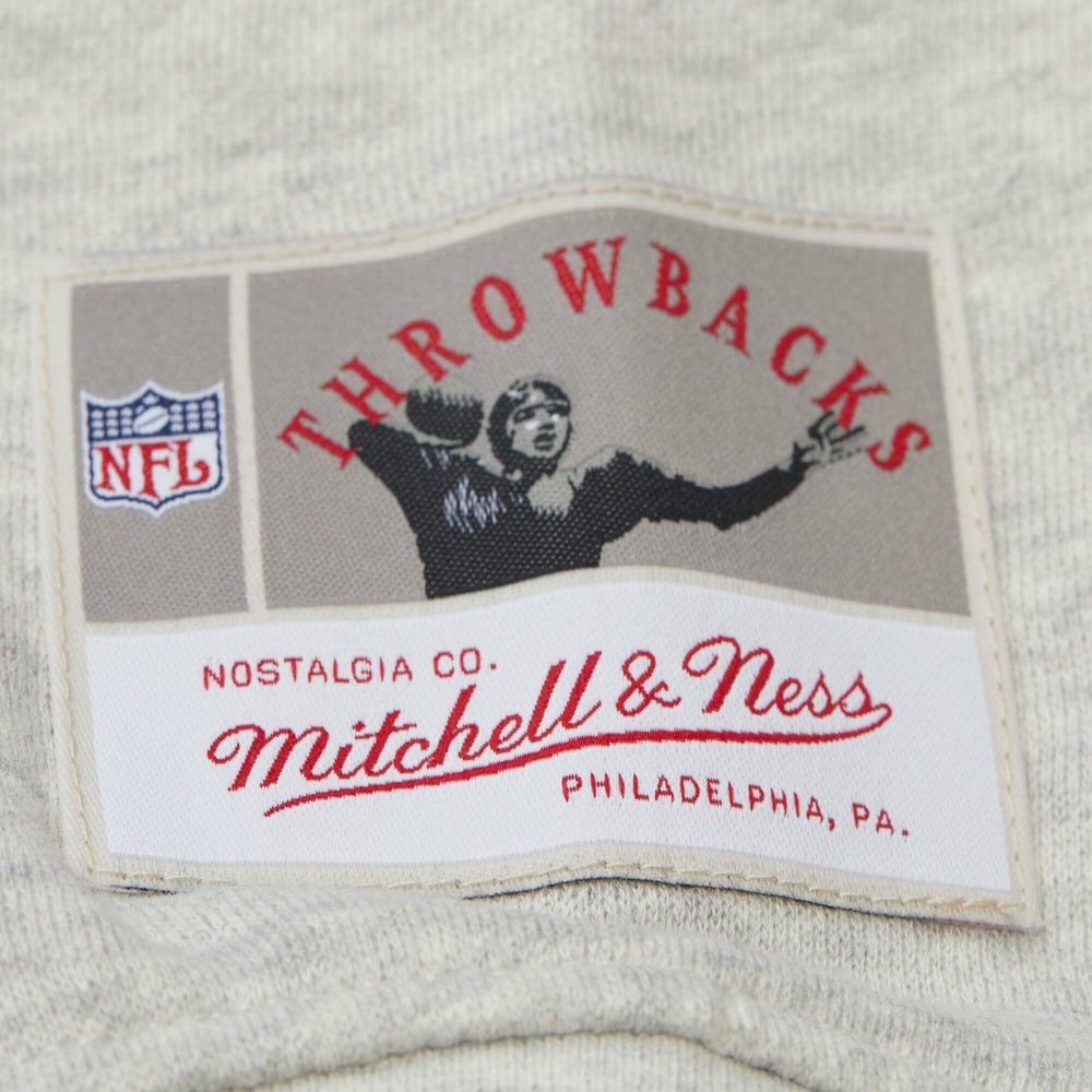 Tampa Bay Buccaneers Women's Cropped V-Neck Sweatshirt Gray | Mitchell & Ness