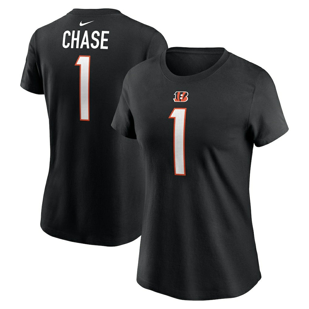 Ja'Marr Chase Cincinnati Bengals Women's Player Name & Number T-Shirt Black | Nike for Sale