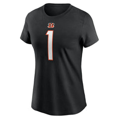 Ja'Marr Chase Cincinnati Bengals Women's Player Name & Number T-Shirt Black | Nike for Sale