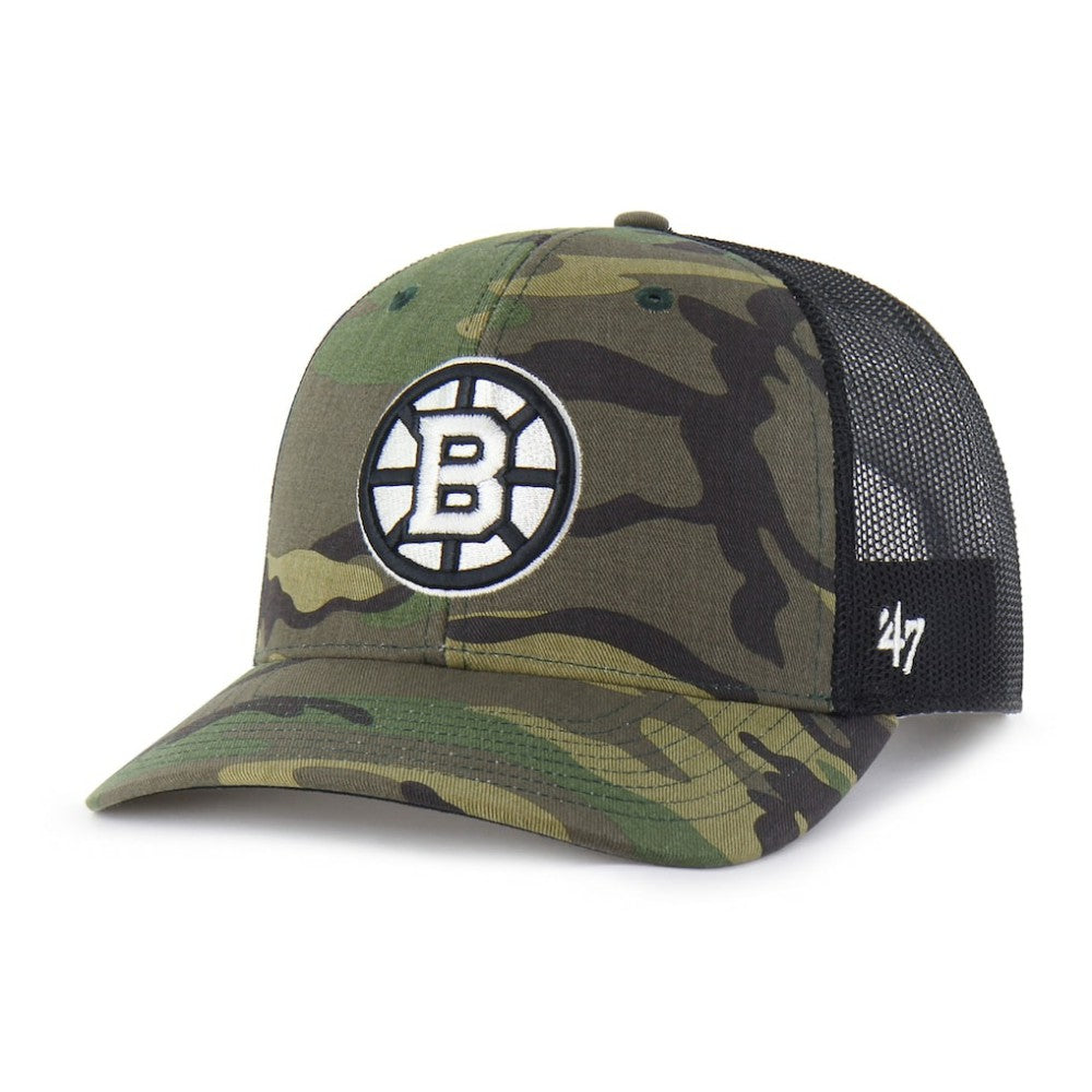 Boston Bruins '47 Trucker Snapback Hat - Camo - NHL