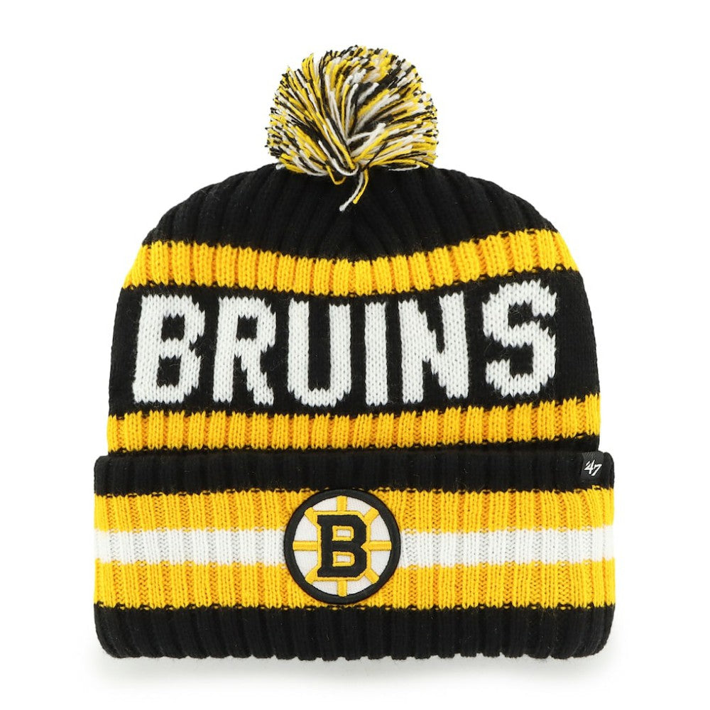 Boston Bruins '47 Bering Cuffed Knit Hat with Pom - Black - NHL