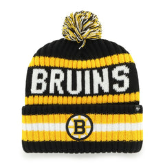 Boston Bruins '47 Bering Cuffed Knit Hat with Pom - Black - NHL