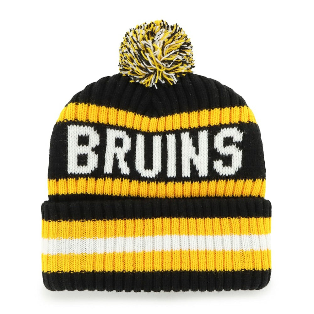 Boston Bruins '47 Bering Cuffed Knit Hat with Pom - Black - NHL