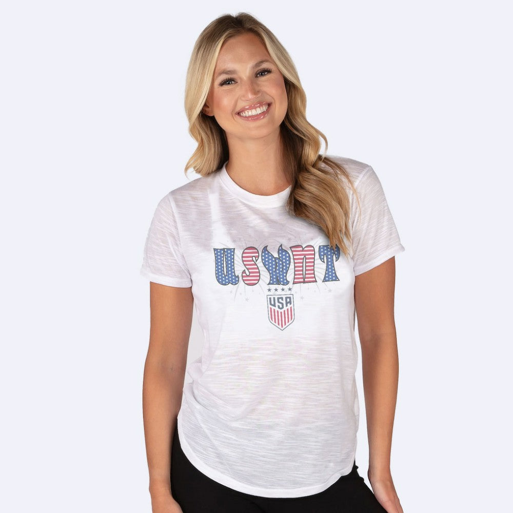 USWNT Concepts Sport Women's Infuse Lightweight Slub Knit Top White - FIFA World CUP